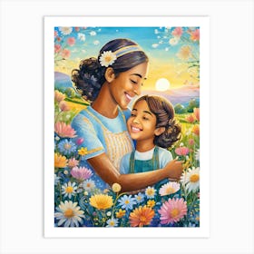 Mother And Daughter 1 Art Print