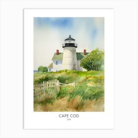 Cape Cod 3 Watercolour Travel Poster Art Print