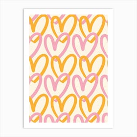 Pink Hearts 1 Art Print