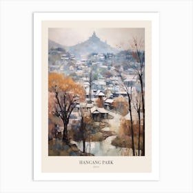 Winter City Park Poster Hangang Park Seoul 2 Art Print