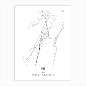 Vif,France Minimalist Map Art Print