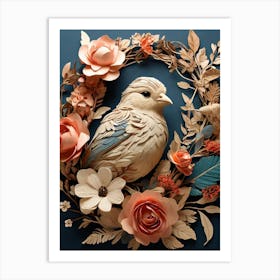 Bird In A Wreath 6 Art Print