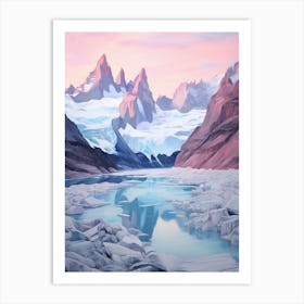 Dreamy Winter Painting Los Glaciares National Park Argentina 2 Art Print
