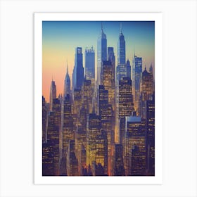 High Rise Sunset Urban City Sci Fi Futuristic Science Fiction Scene Technology Fantasy Buildings Architecture Outdoors Skyline Skyscrapers Art Print