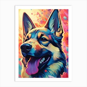 German Shepherd Painting 1 Art Print