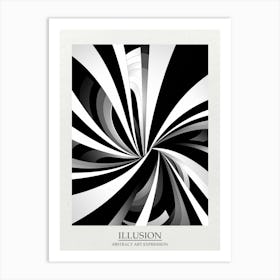 Illusion Abstract Black And White 8 Poster Art Print