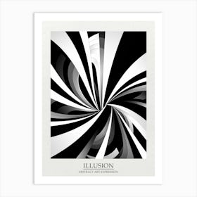 Illusion Abstract Black And White 8 Poster Affiche