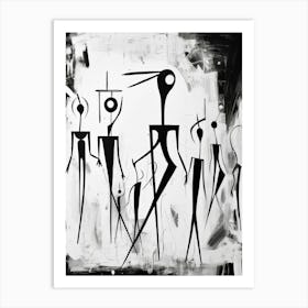 Evolution Abstract Black And White 3 Art Print