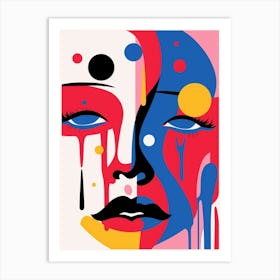 Block Colour Abstract Face 3 Art Print