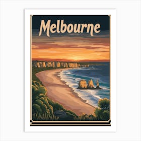 Aihrgdesign A Mid Century Modern Travel Poster For Melbourne 1 Art Print