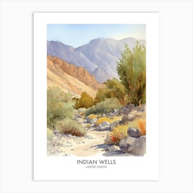 Indian Wells 3 Watercolour Travel Poster Art Print