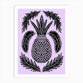 Pineapple With Leaves Art Print