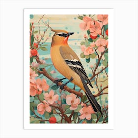 Cedar Waxwing 3 Detailed Bird Painting Art Print