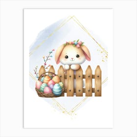 Easter Bunny With Basket Art Print