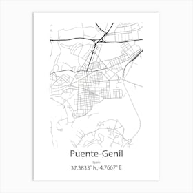 Puente Genil,Spain Minimalist Map Art Print