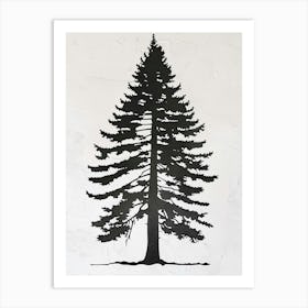 Redwood Tree Simple Geometric Nature Stencil 1 Art Print