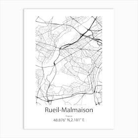 Rueil Malmaison,France Minimalist Map Art Print