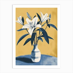 Lily Flowers On A Table   Contemporary Illustration 2 Art Print