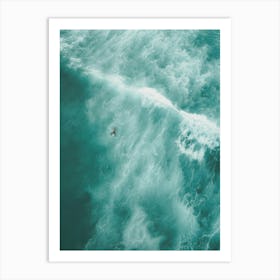 Surfer In The Ocean Art Print