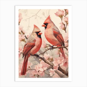Cardinals In Blossom Art Print