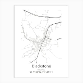 Blackstone,United States Minimalist Map Art Print