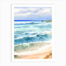 Eagle Beach, Aruba Watercolour Art Print