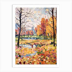 Autumn City Park Painting Regents Park London 3 Art Print