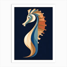 Seahorse Minimalist Abstract 2 Art Print
