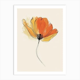 Orange Poppy 3 Art Print