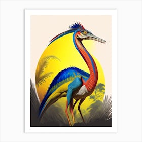 Coelophysis 1 Primary Colours Dinosaur Art Print