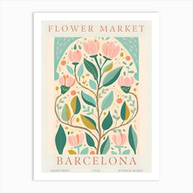 Flower Market Barcelona Art Print