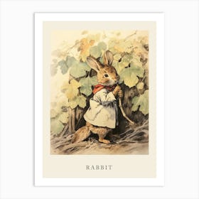 Beatrix Potter Inspired  Animal Watercolour Rabbit 1 Art Print