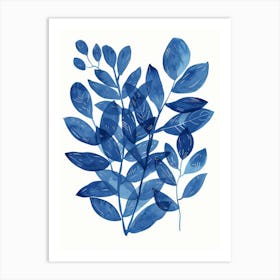 Blue Leaves 28 Art Print
