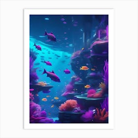 Underwater Ocean Scene Art Print