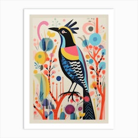 Colourful Scandi Bird Lapwing 2 Art Print