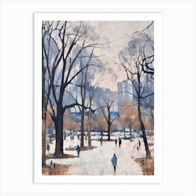 Winter City Park Painting Yoyogi Park Tokyo 4 Art Print
