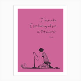 In The Mirror - Pink Art Print