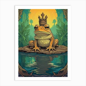 King Of Frogs Art Nouveau 6 Art Print