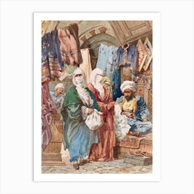 The Silk Bazaar, Amadeo Preziosi Art Print