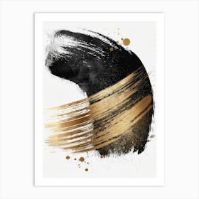 Gold Brush Strokes 8 Art Print