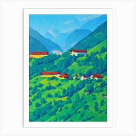 Berchtesgaden National Park Germany Blue Oil Painting 1  Art Print
