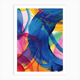 Rainbow Paint Brush Strokes Organic 2 Art Print