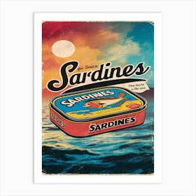 Sardines retro tin Art Print