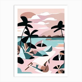 Ko Lipe Thailand Muted Pastel Tropical Destination Art Print