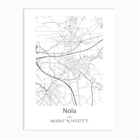 Nola,Italy Minimalist Map Affiche