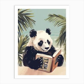 Giant Panda Reading Storybook Illustration 4 Art Print