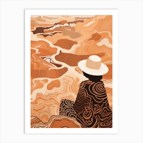 Woman In The Desert 3 Art Print