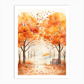 Cute Autumn Fall Scene 64 Art Print