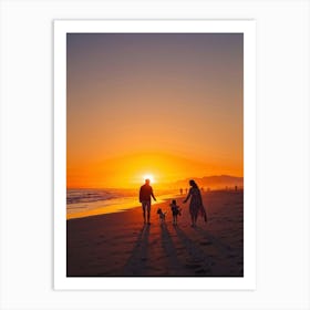 A Jubilant Family Of Four A Pair Of Young And Old Alongside A Couple Of Dogs Who Belong To Them S (1) Art Print