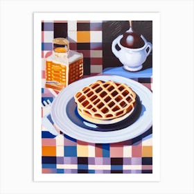 Waffle Bakery Product Acrylic Painting Tablescape Art Print